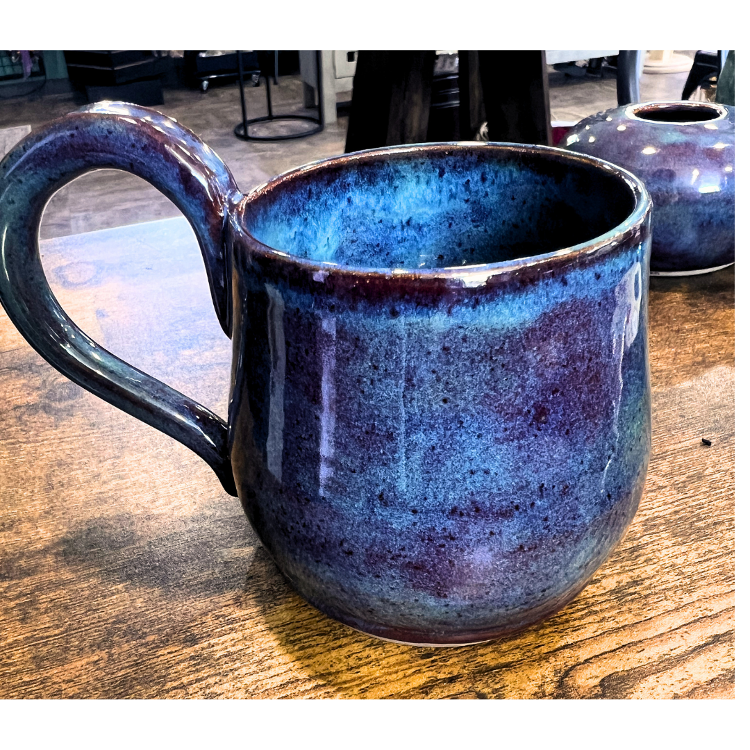 V-01 Mug in Blue & Burgundy by Sweet Creek Pottery