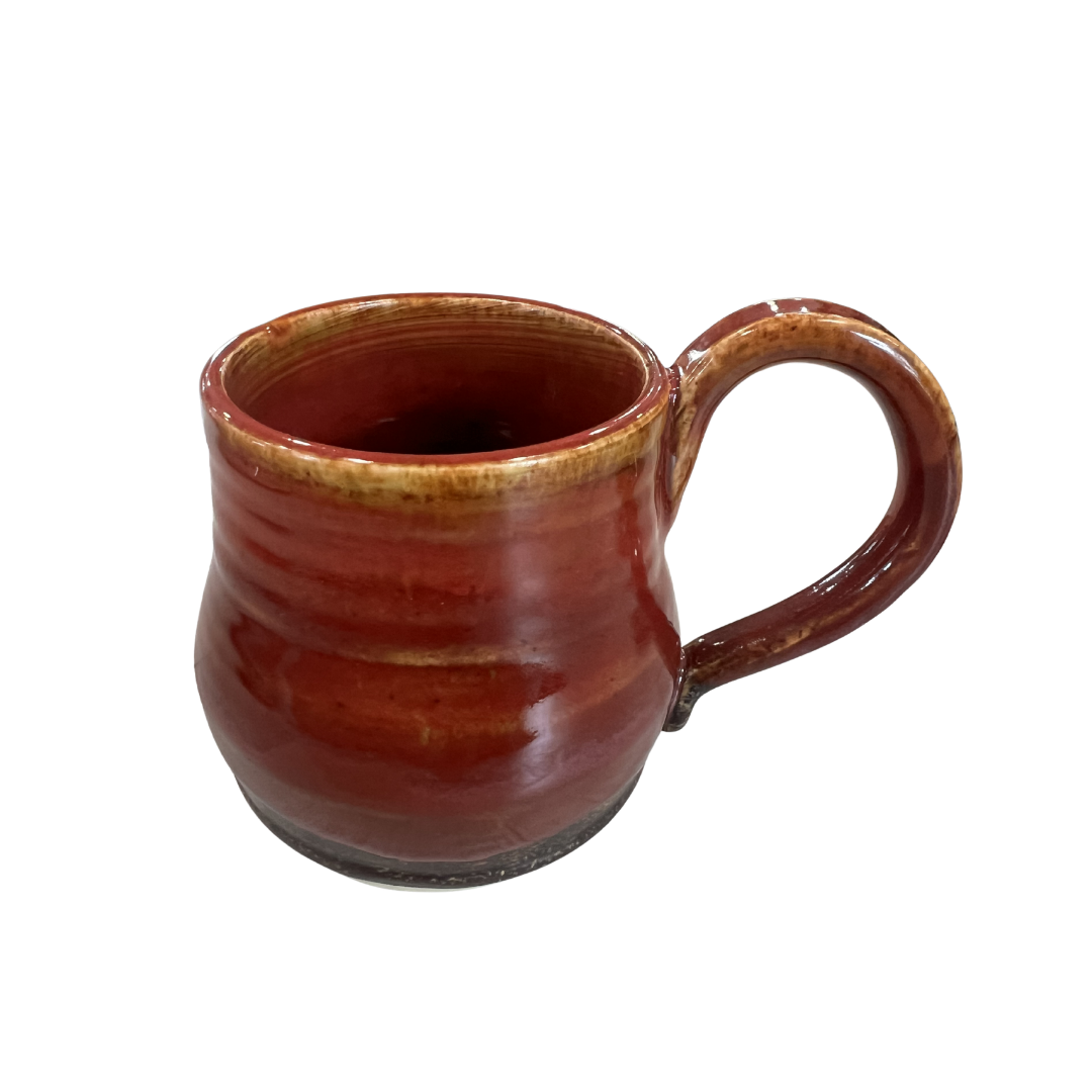 Brick Red-Gold Narrow Top Mug