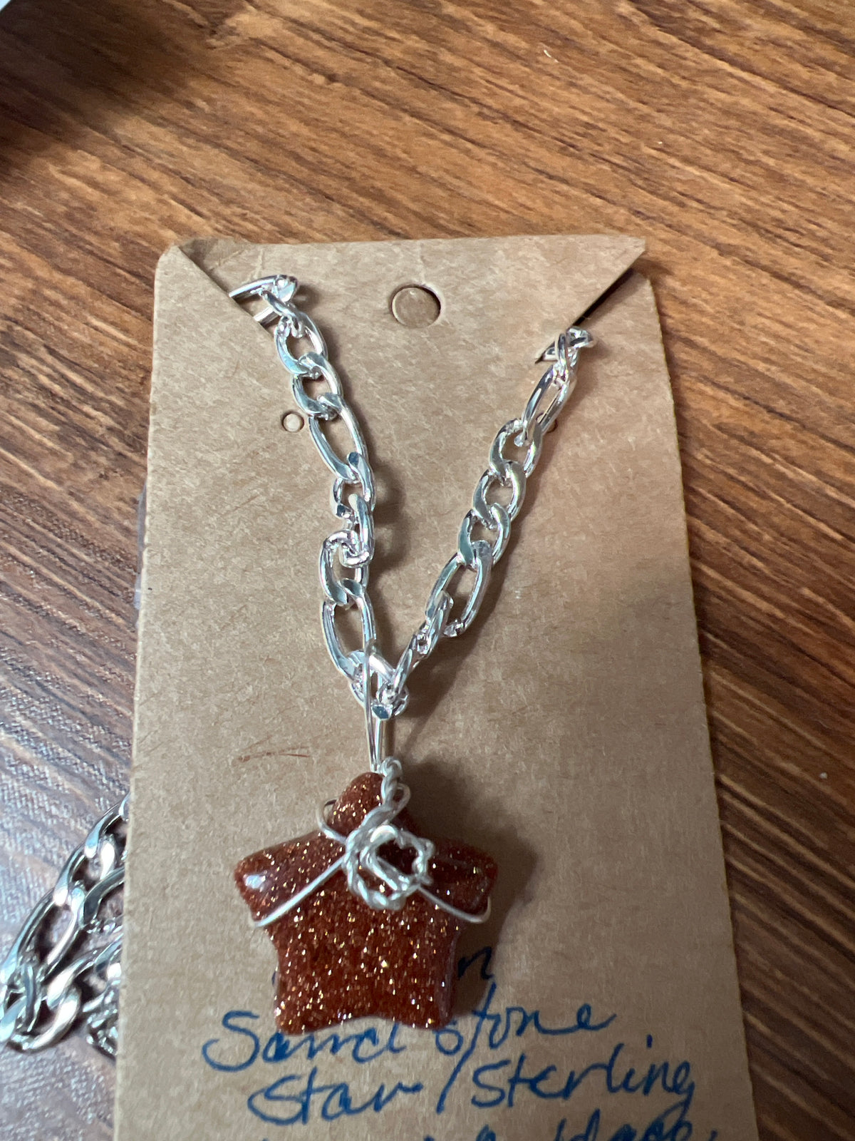 V-09 Golden Sandstone Star Sterling Silver