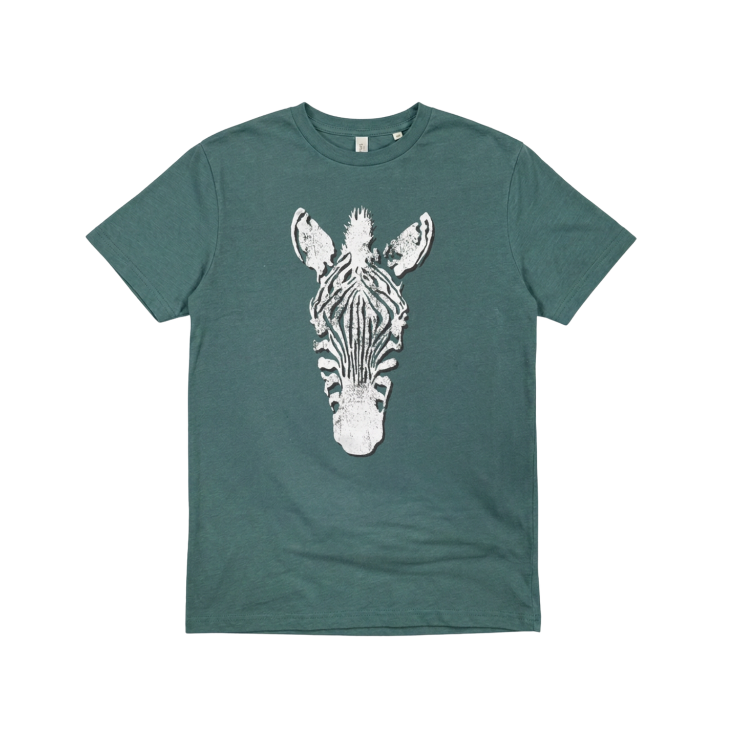 Zebra Face on Teal