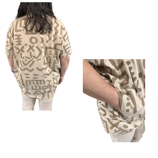 Wildlife Works Cardigan In Beige Short Sleeve