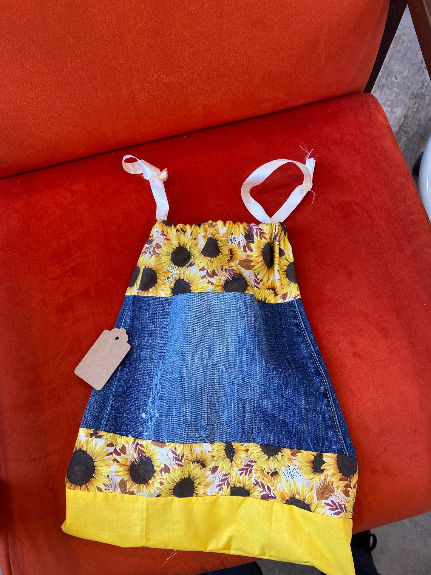 Jean Handbag with Sunflowers