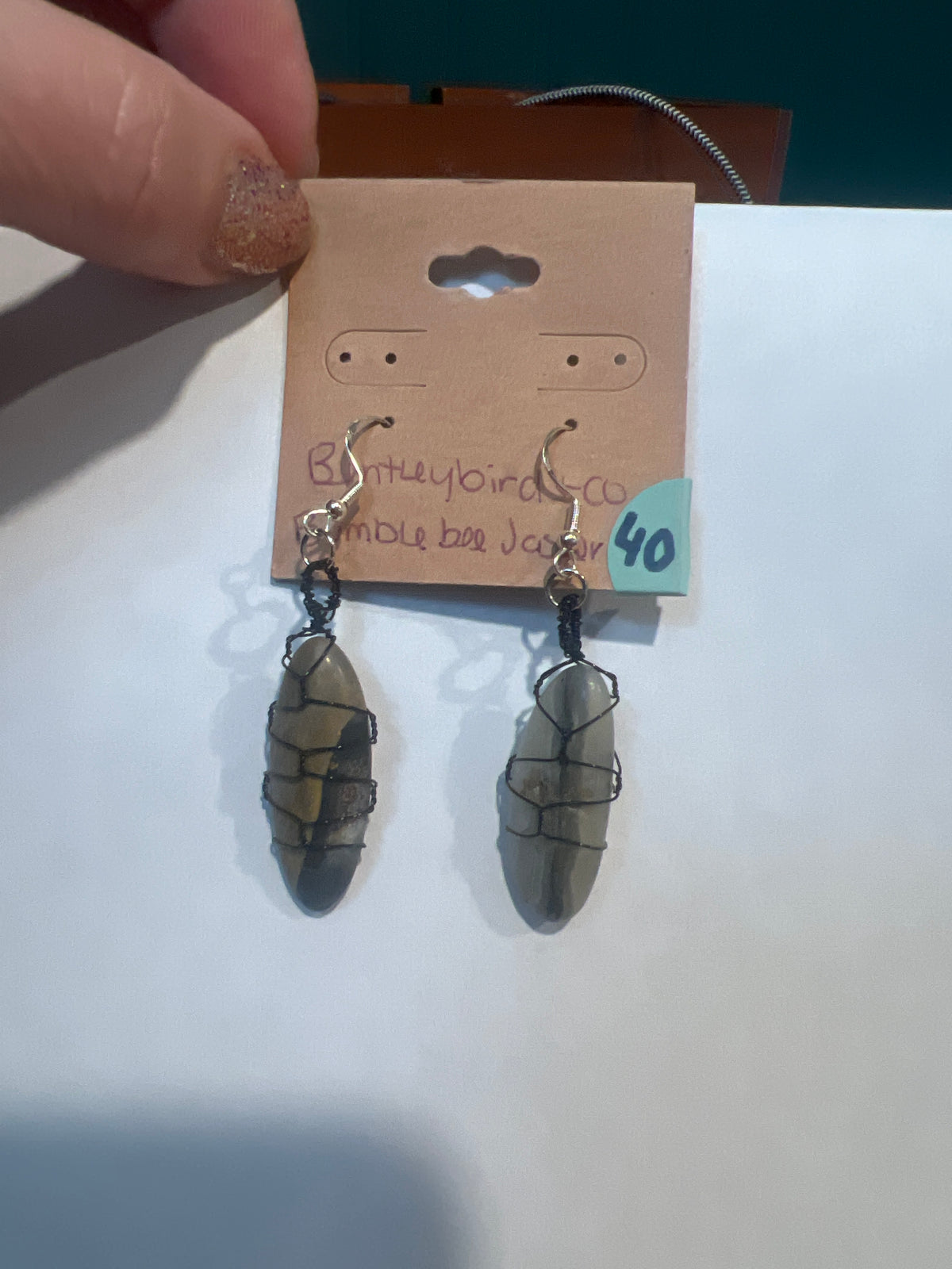 Bumblebee Jasper Earrings (Local Vendor V-07