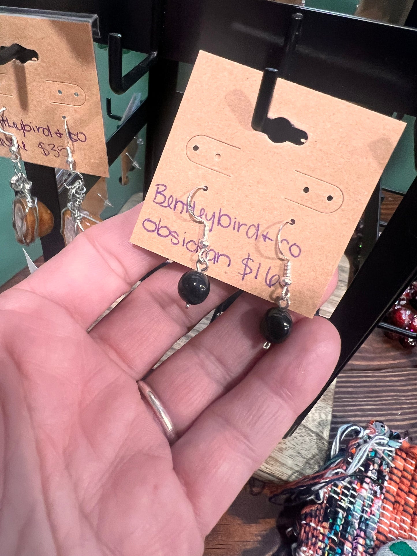 Obsidian earrings (Local Vendor V-07)