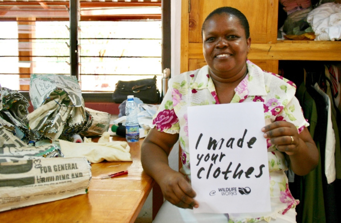 Wildlife Works Elephant Green Tee 100% Organic Cotton Crew Neck