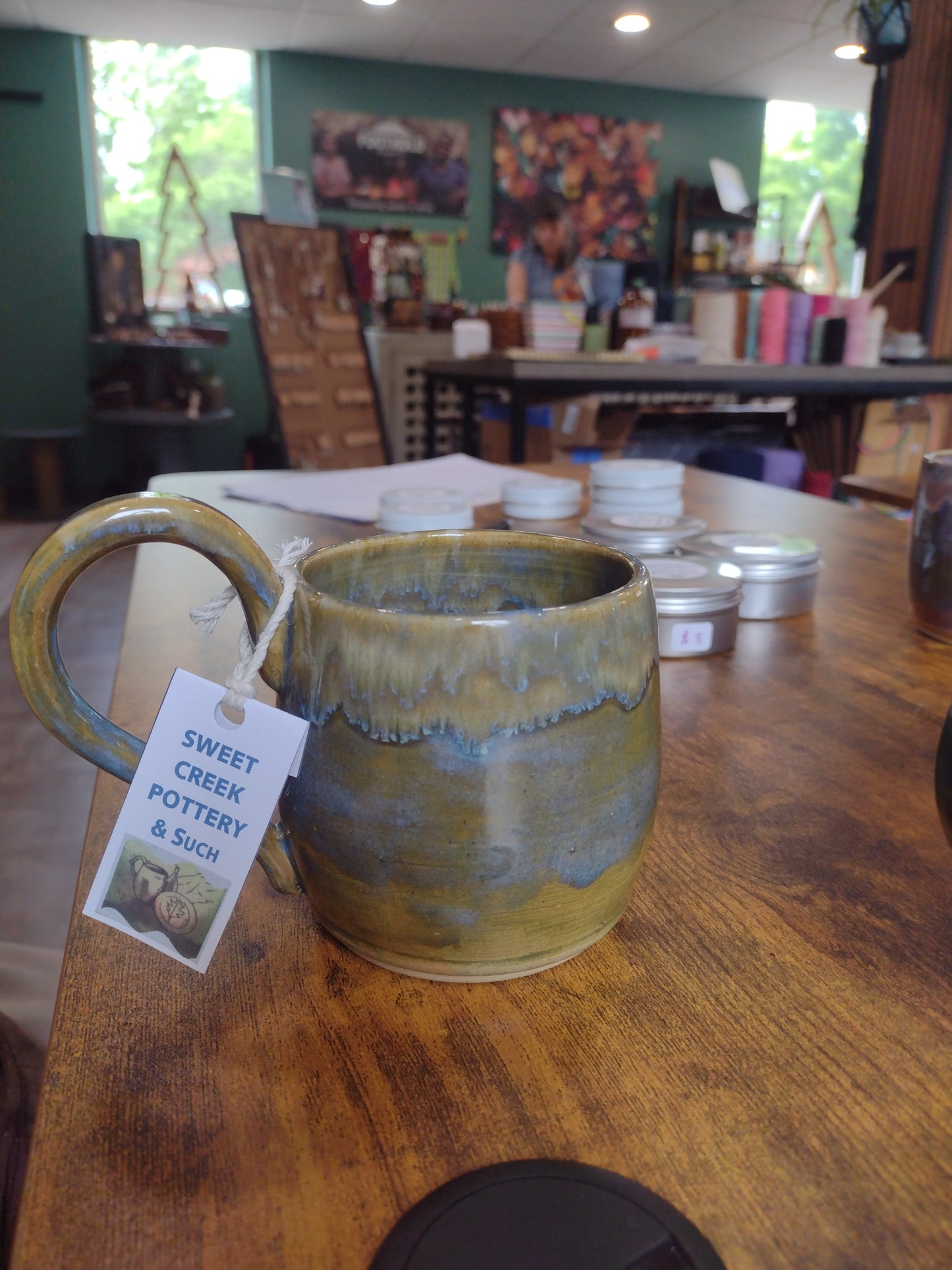 V-01 Sweet Creek Pottery Signature Mug in Green