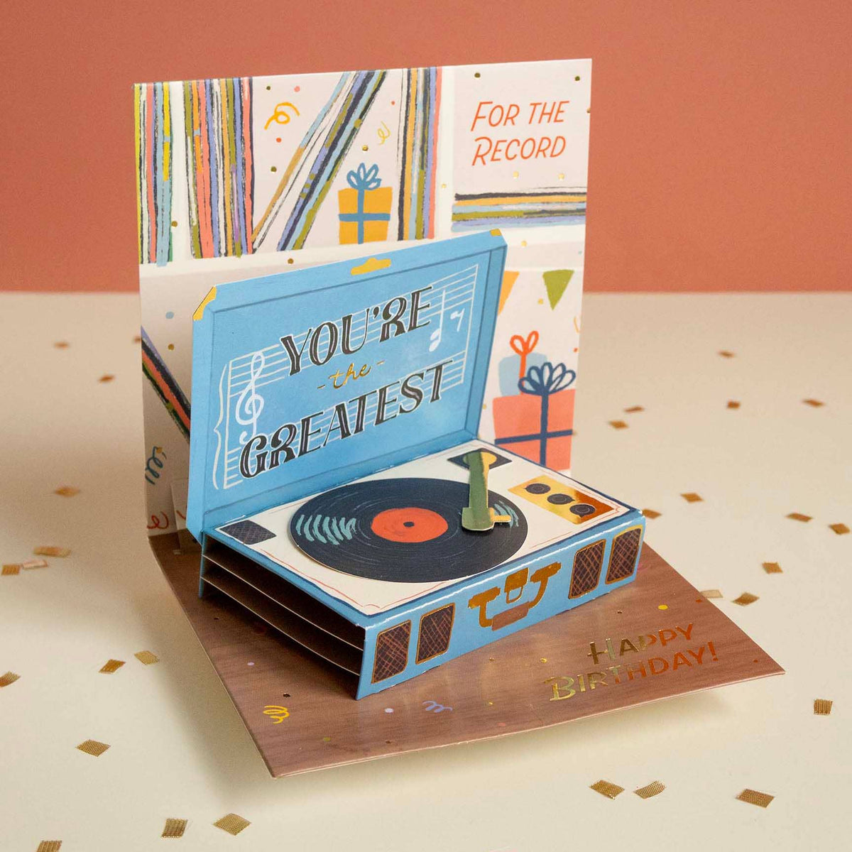 Record Player Pop-up Birthday Card