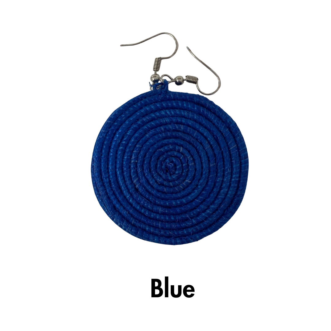 Bright Fair Trade Raffia Woven Earrings