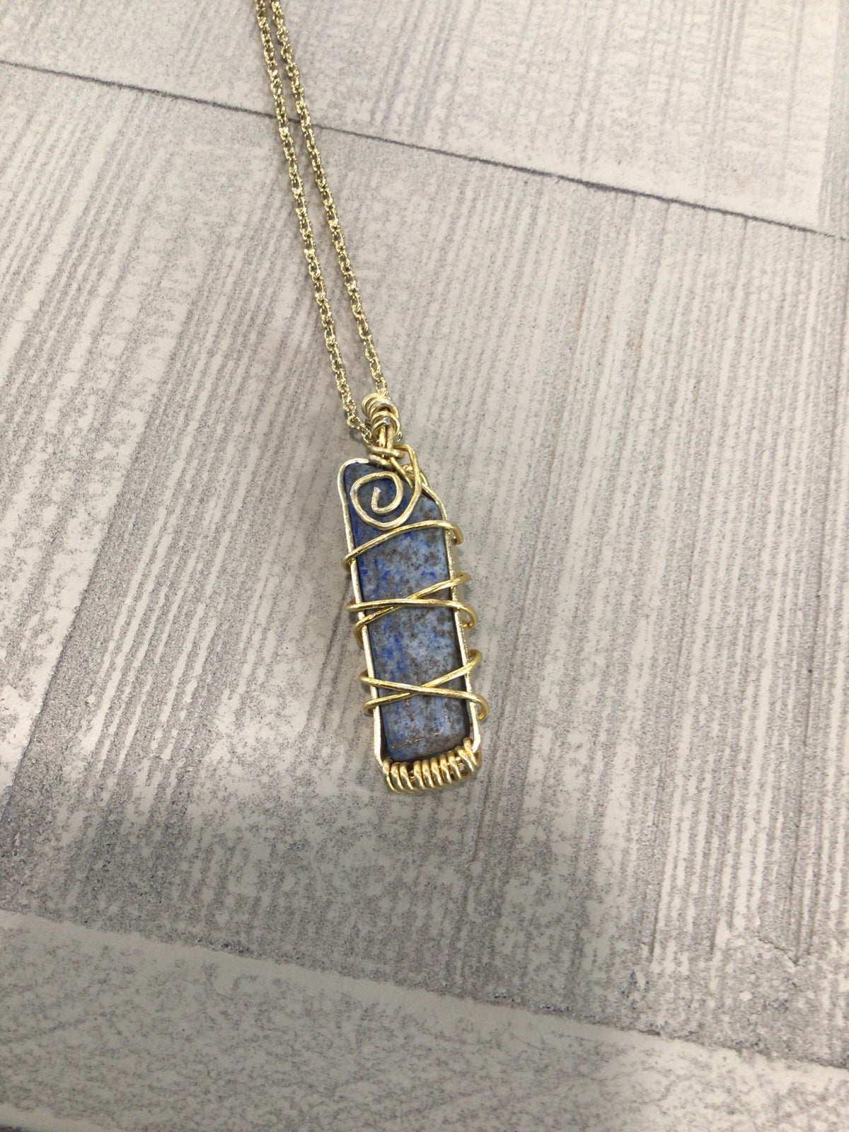 Kyanite with gold necklace (Local Vendor V-07)