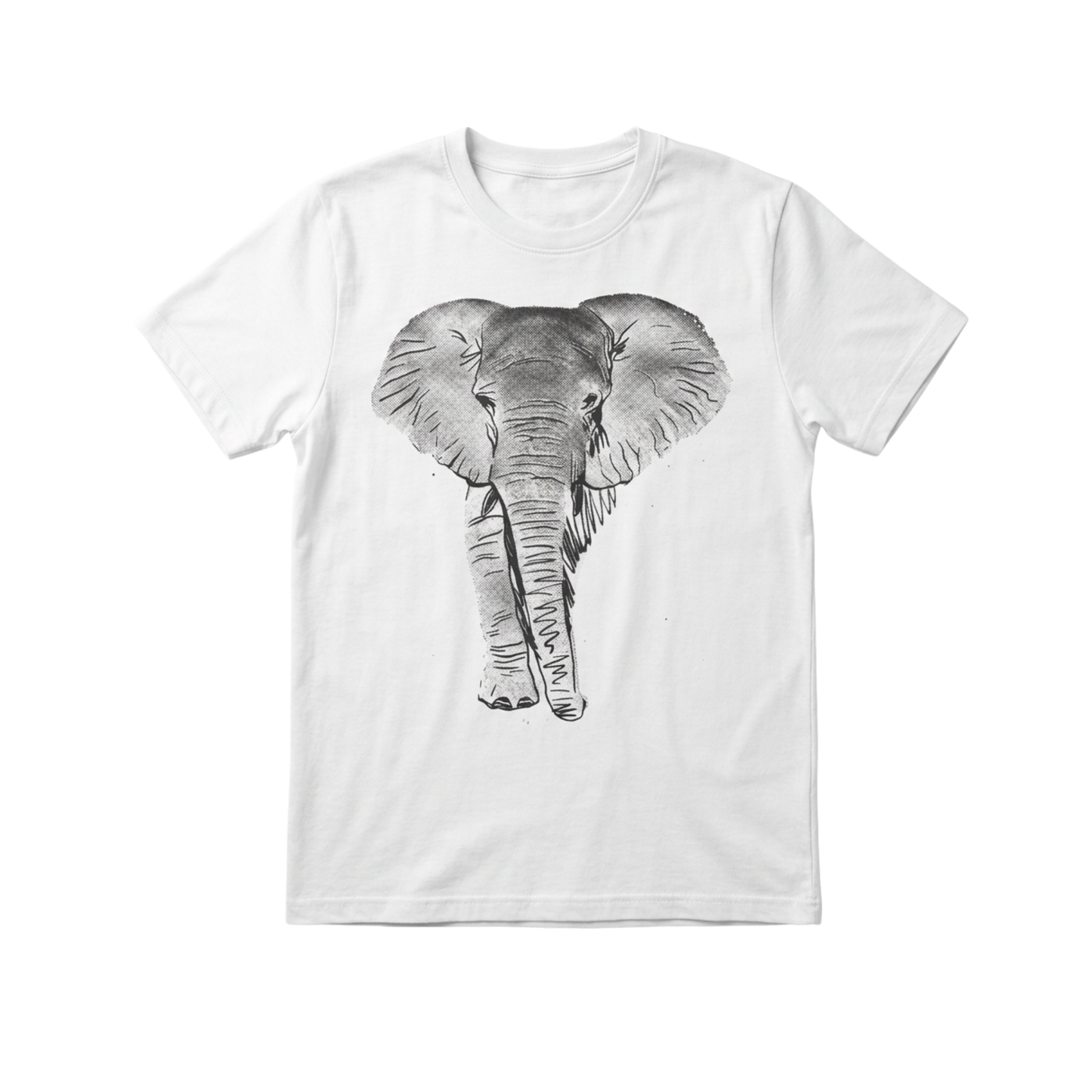 Elephant Walking Tee in White