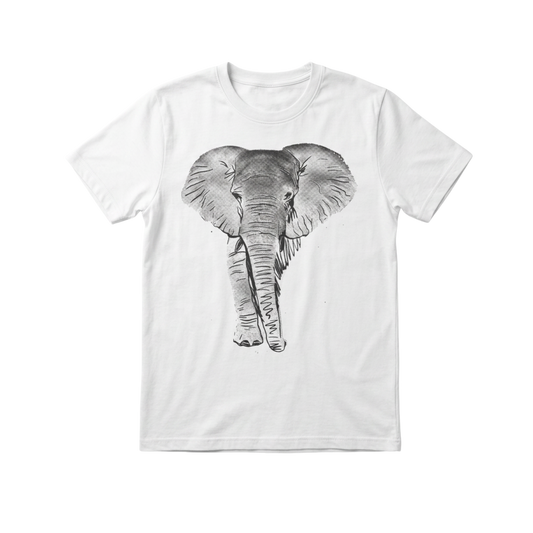 Elephant Walking Tee in White
