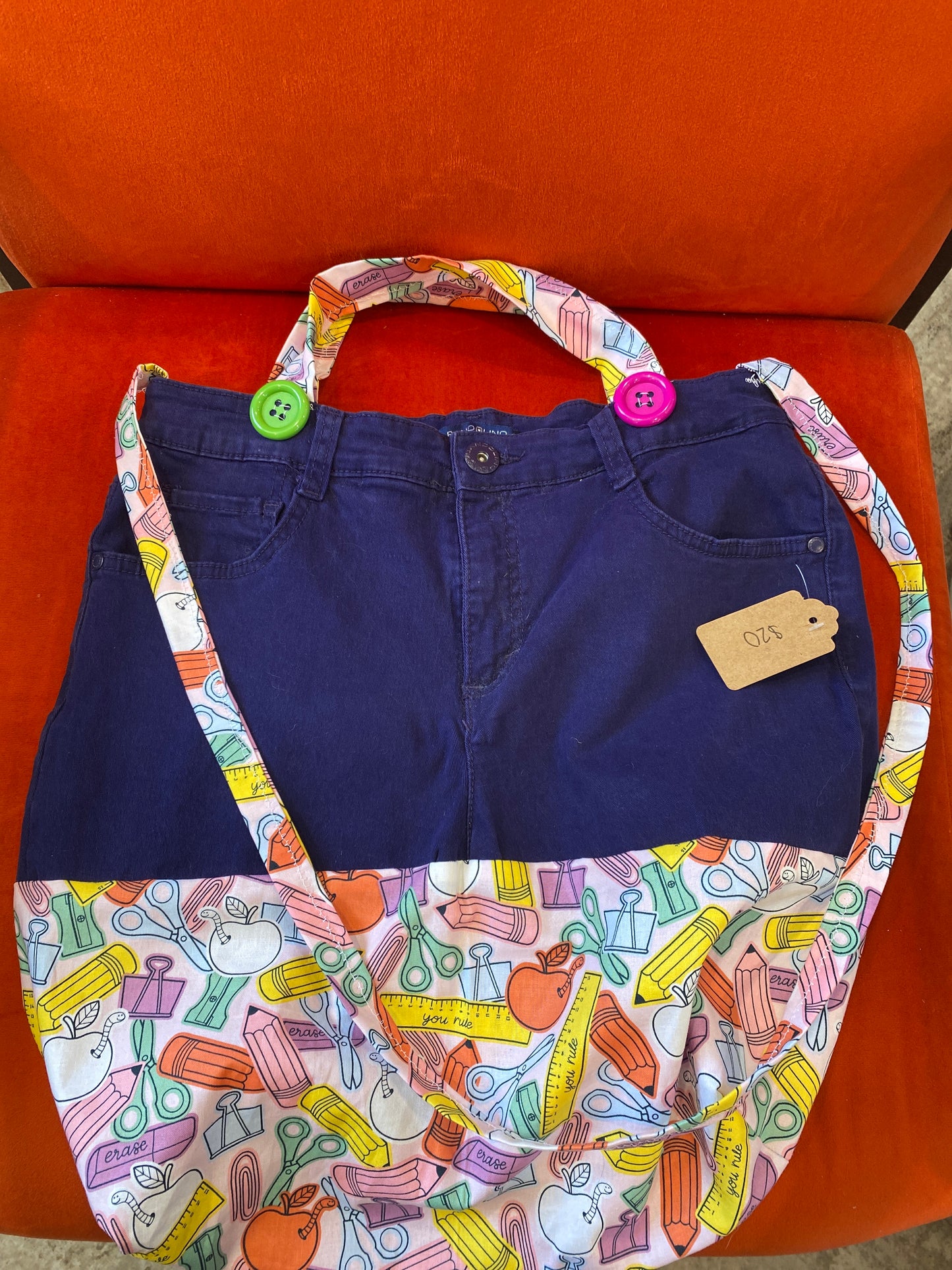 Jean Bag with School Fabric