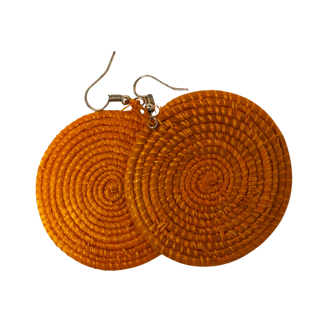 Bright Fair Trade Raffia Woven Earrings