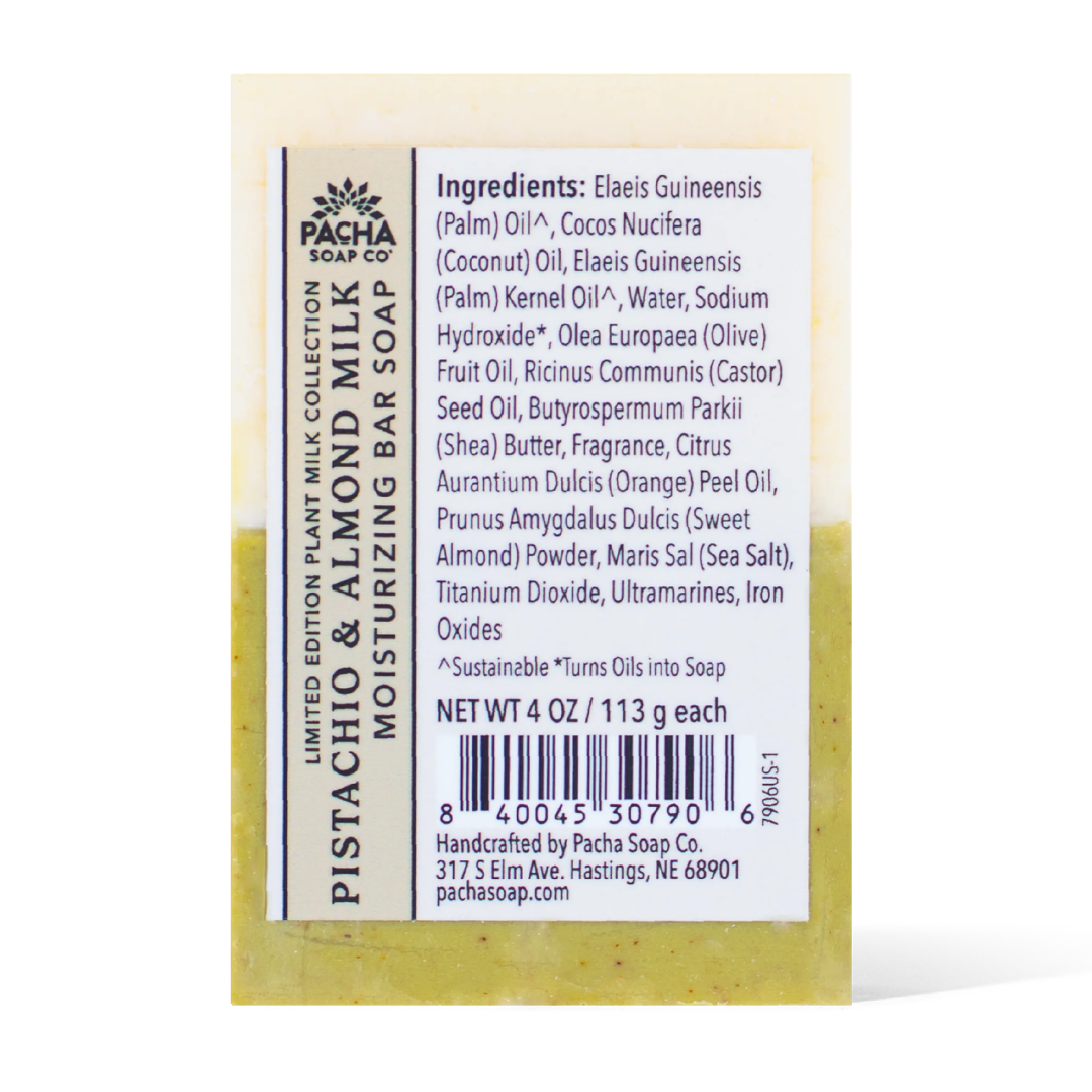Pistachio and Almond Milk Bar Soap by Pacha