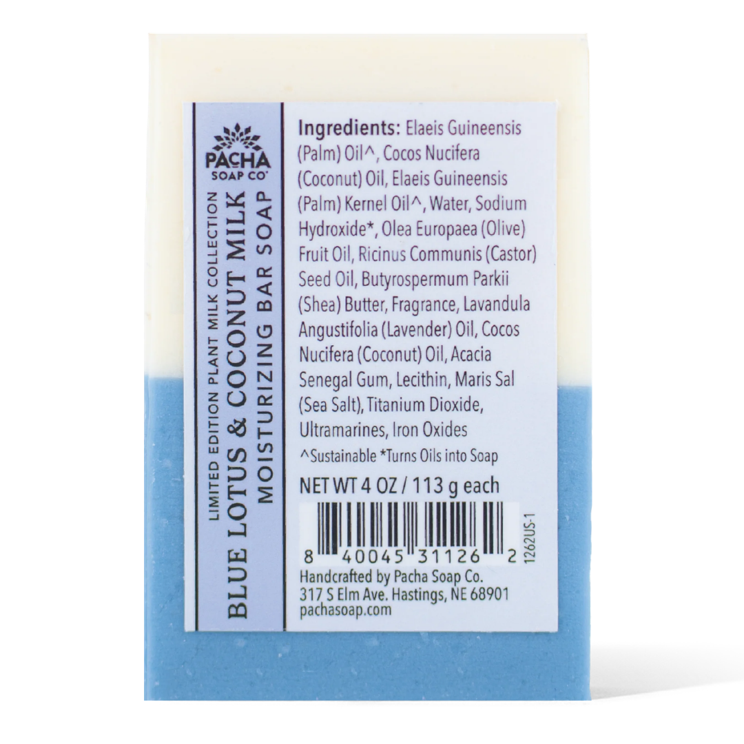 Blue Lotus and Coconut Milk Bar Soap by Pacha