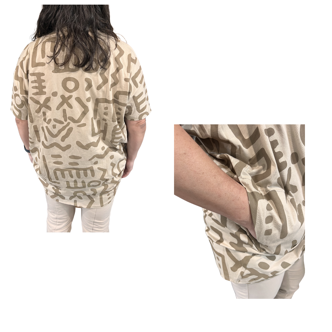 Wildlife Works Cardigan In Beige Short Sleeve