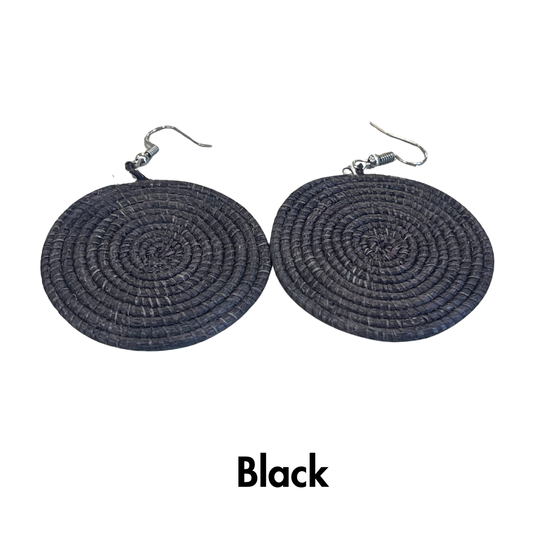 Bright Fair Trade Raffia Woven Earrings