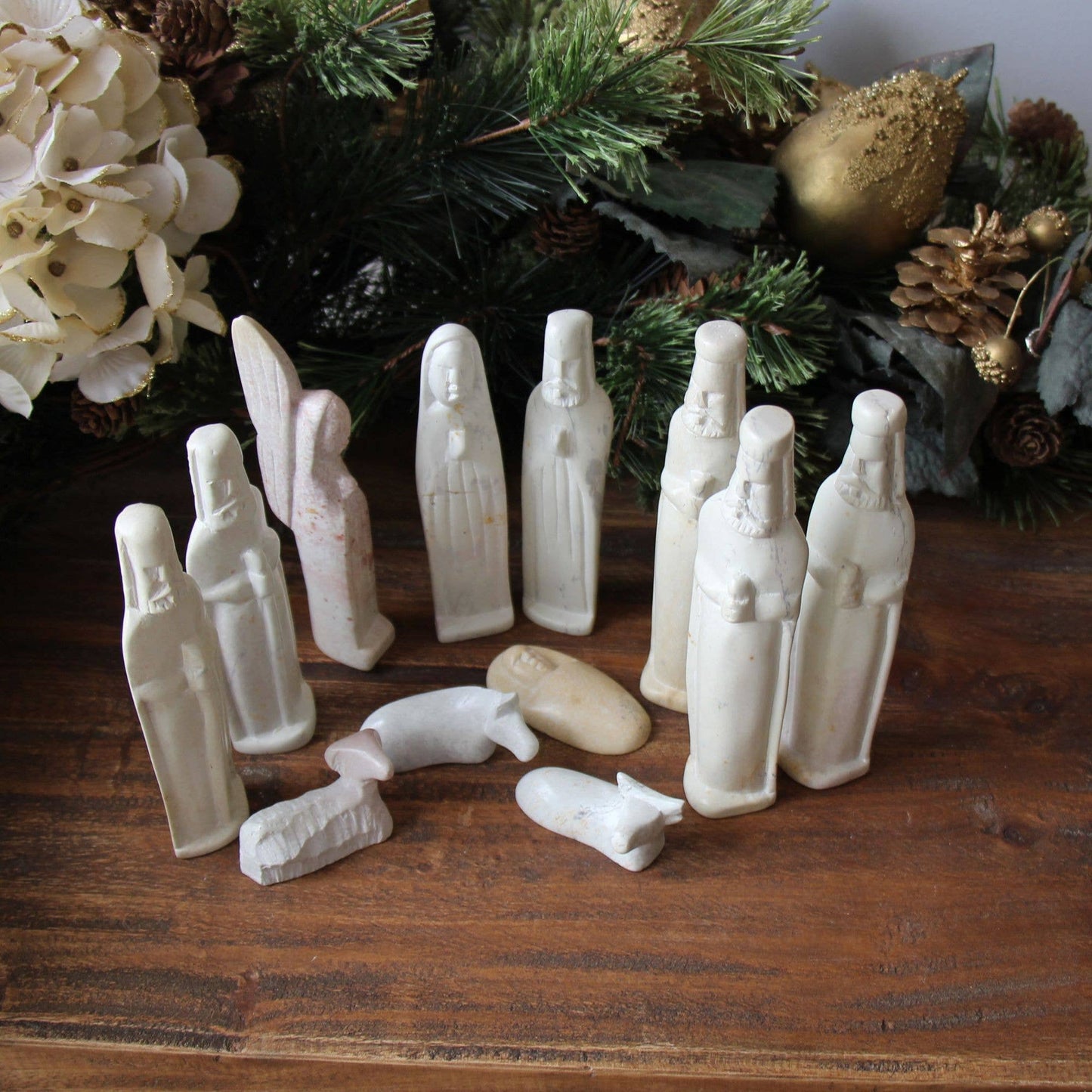 Kenya Kisii Soapstone Nativity 12 piece Set