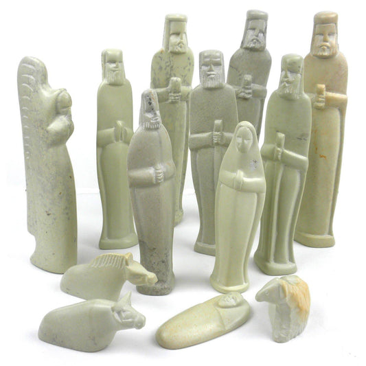 Kenya Kisii Soapstone Nativity 12 piece Set