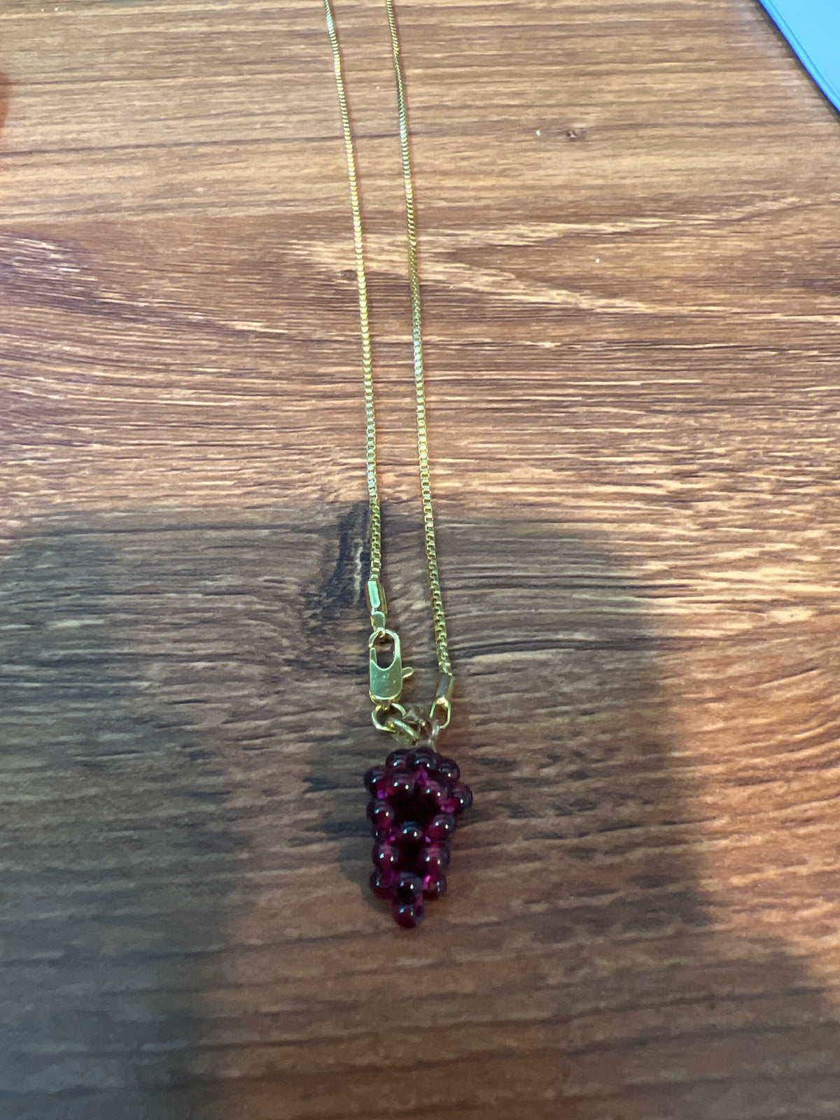 V-09 Grape Garnet Necklace 14k gold plated