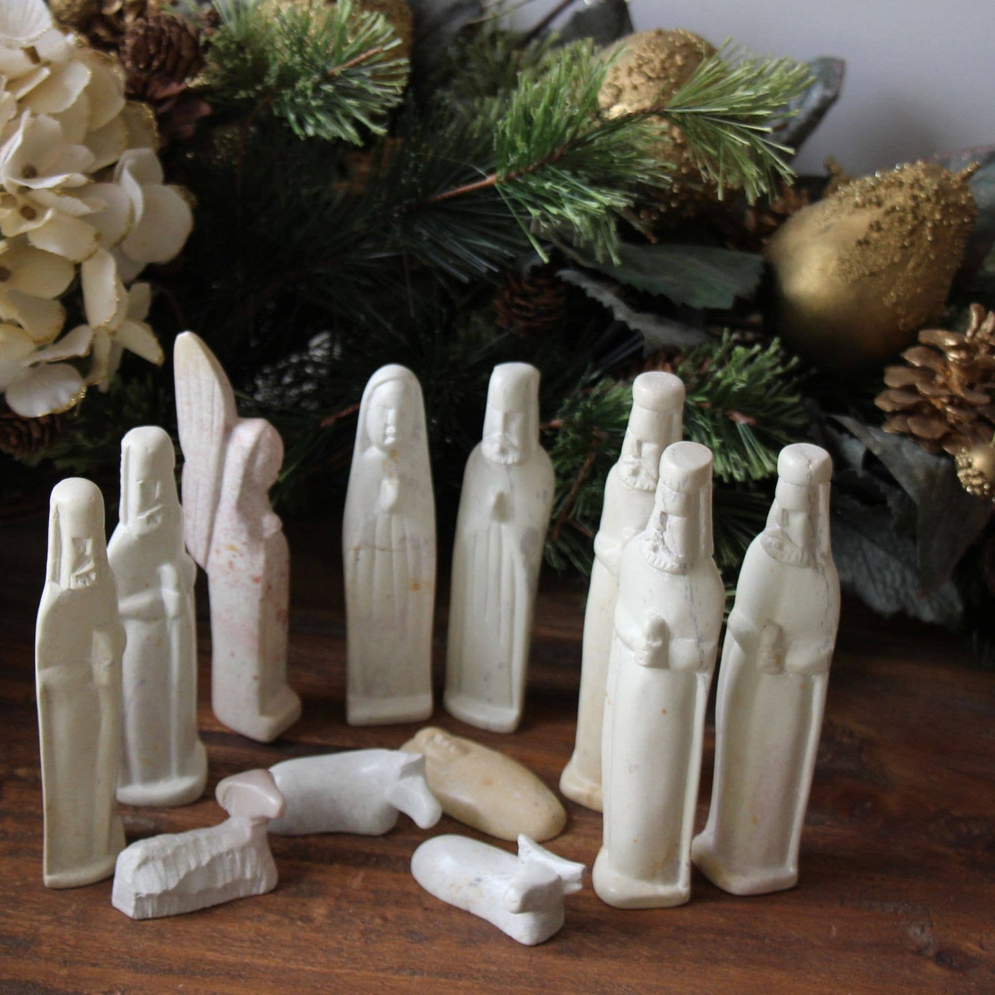 Kenya Kisii Soapstone Nativity 12 piece Set