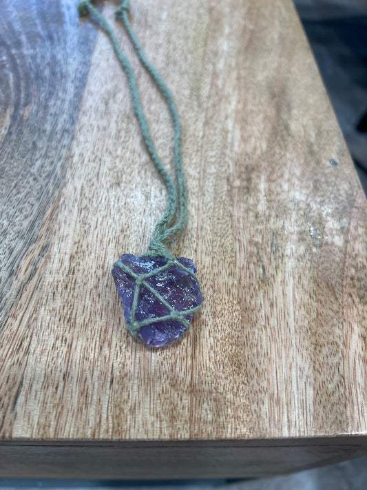 V-07 Raw Amethyst Necklace