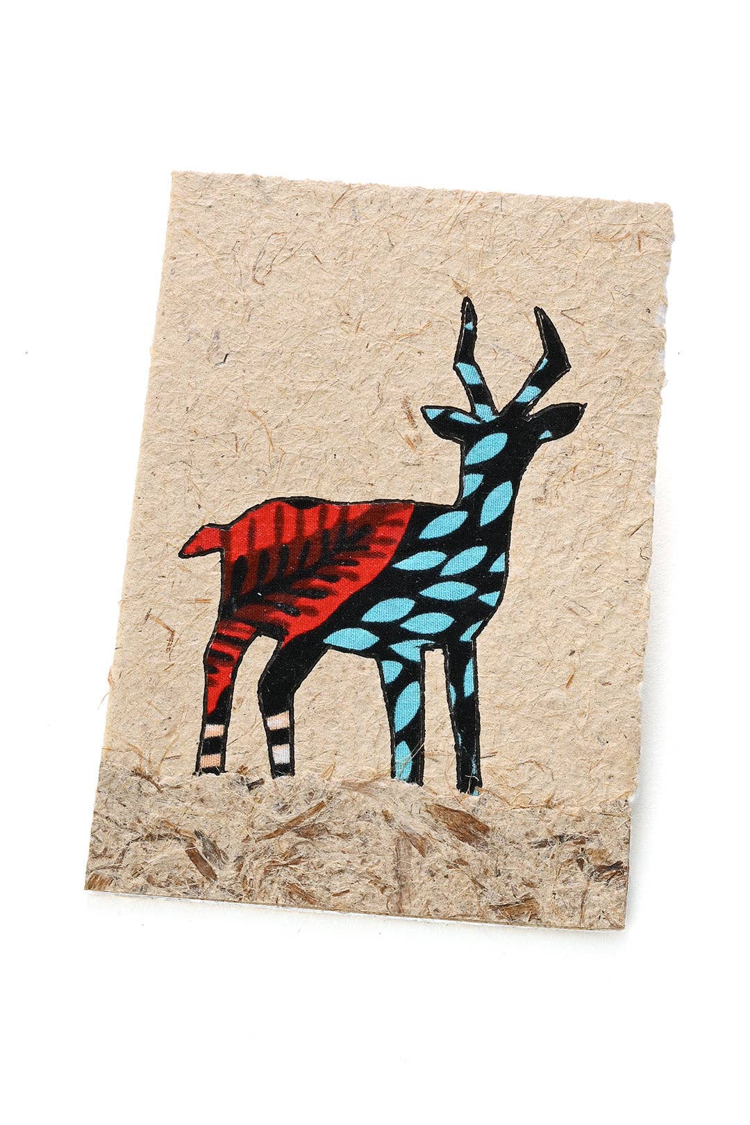 Recycled Paper Card with Kitenge Cloth Kudu, Various Prints