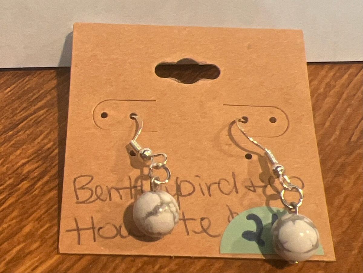 Howlite earrings (Local Vendor V-07)