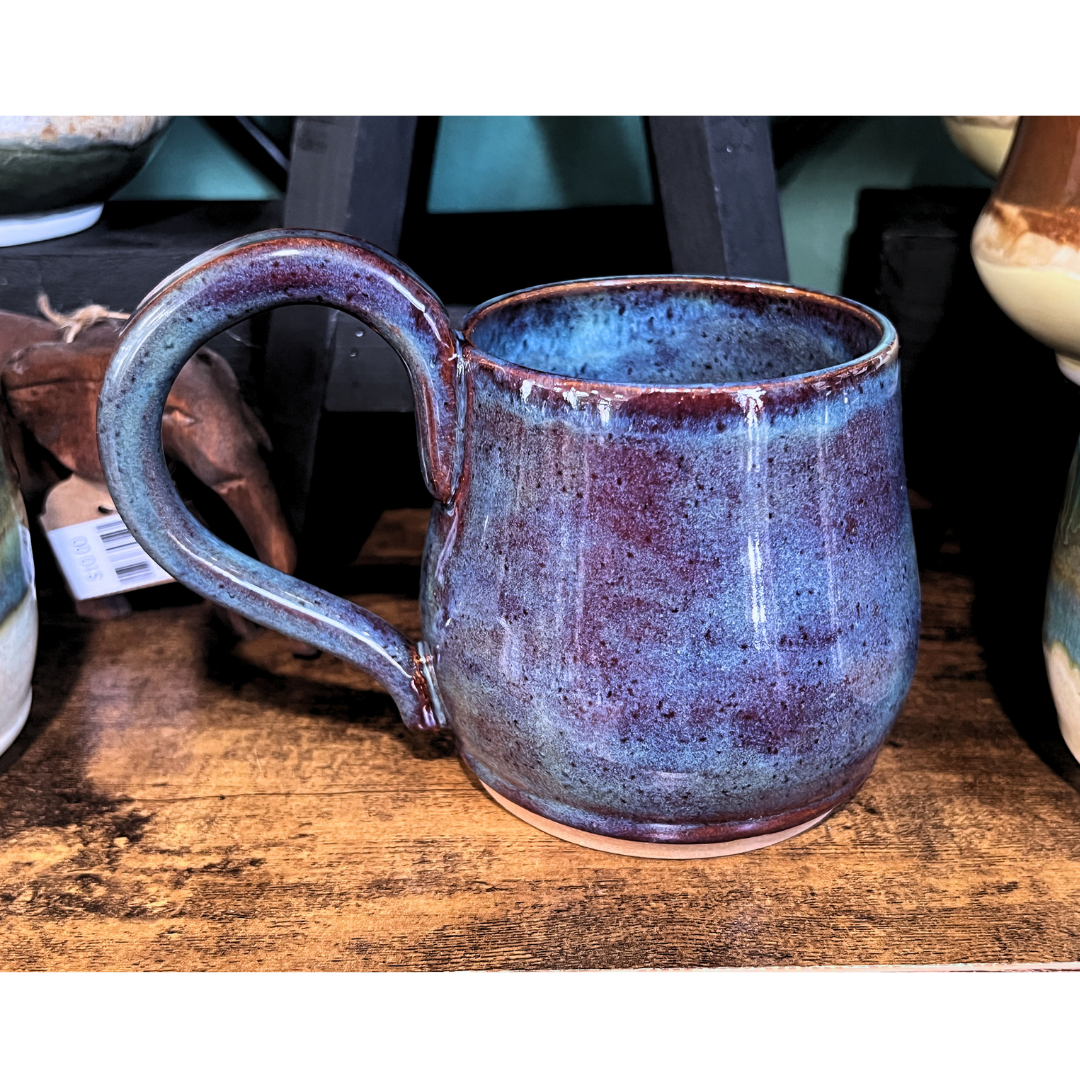 V-01 Mug in Blue & Burgundy by Sweet Creek Pottery