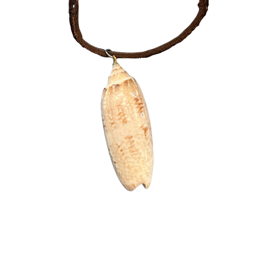 Olive Shell Leather Necklace