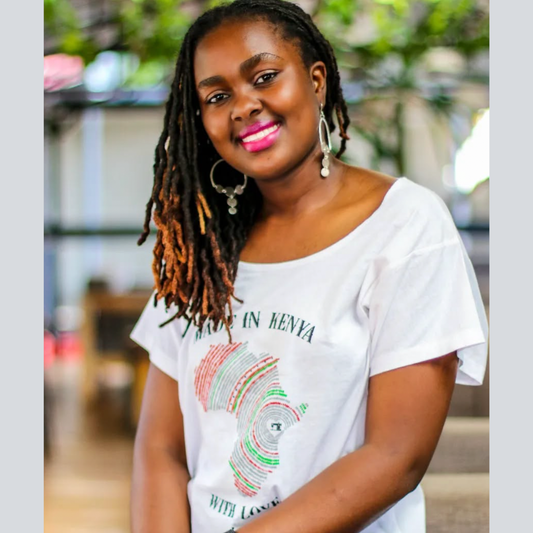 Wildlife Works Women's Tee Batwing Tee: Made in Kenya (White)