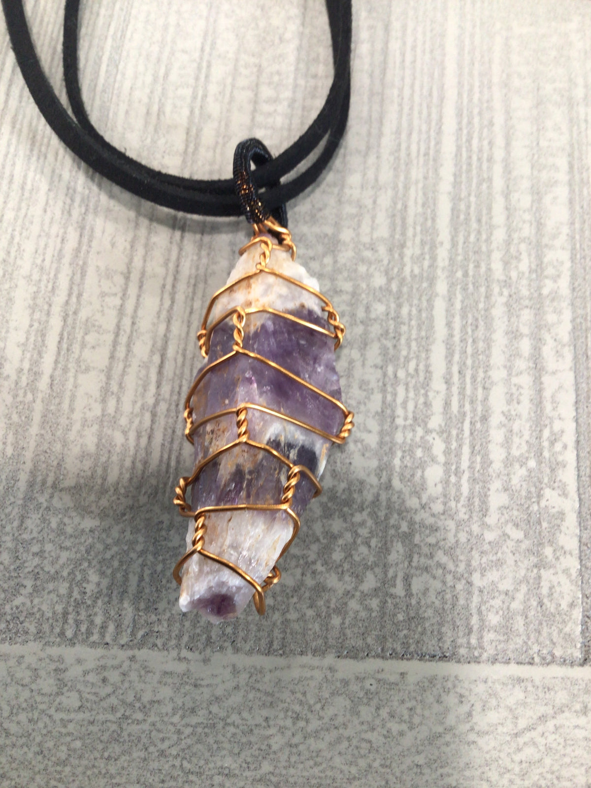 Amethyst with black necklace (Local Vendor V-07)