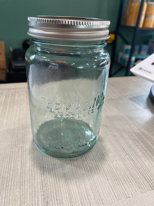 Blue Recycled Glass Jar