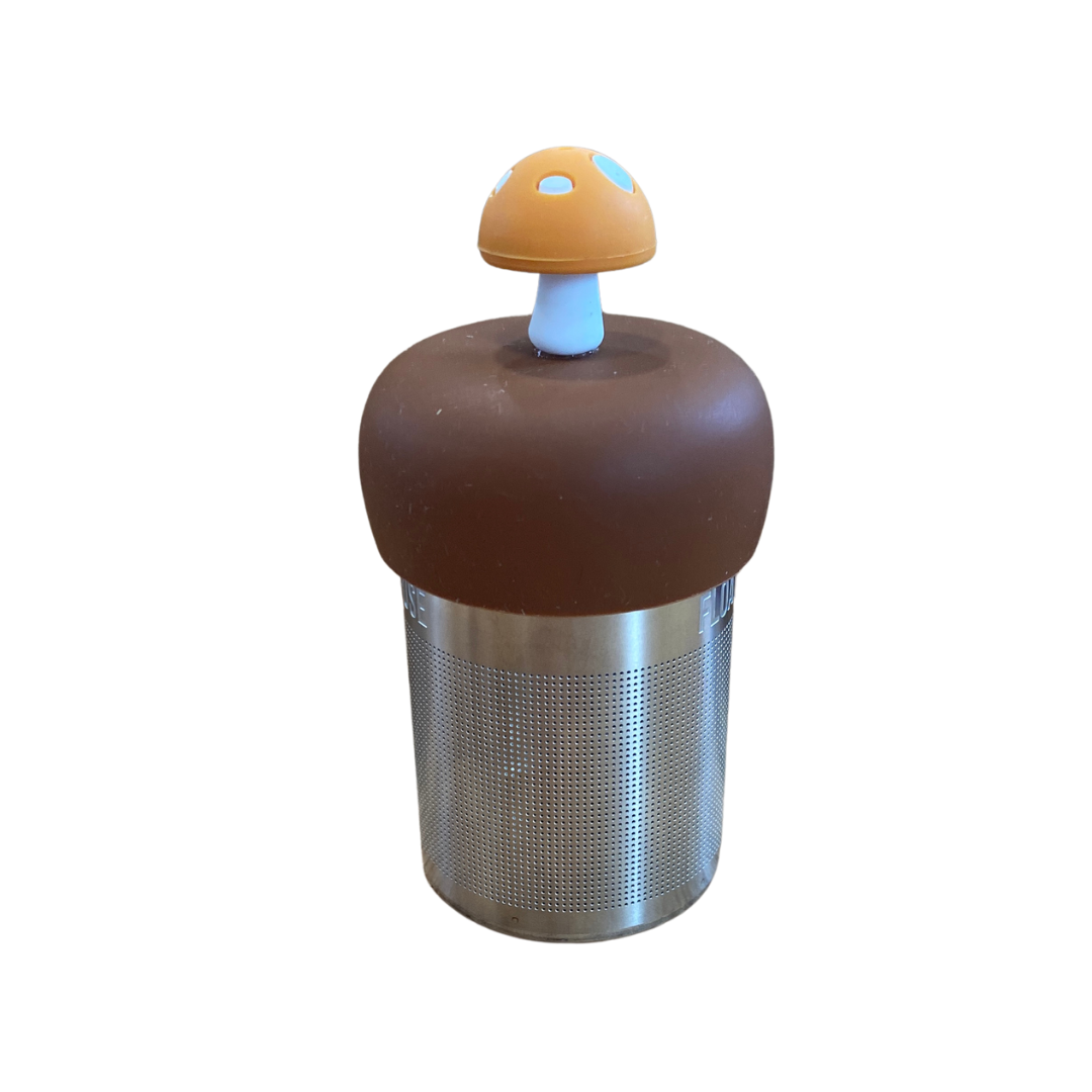 Mushroom | Floating Tea Steeper | Brown Base | Orange
