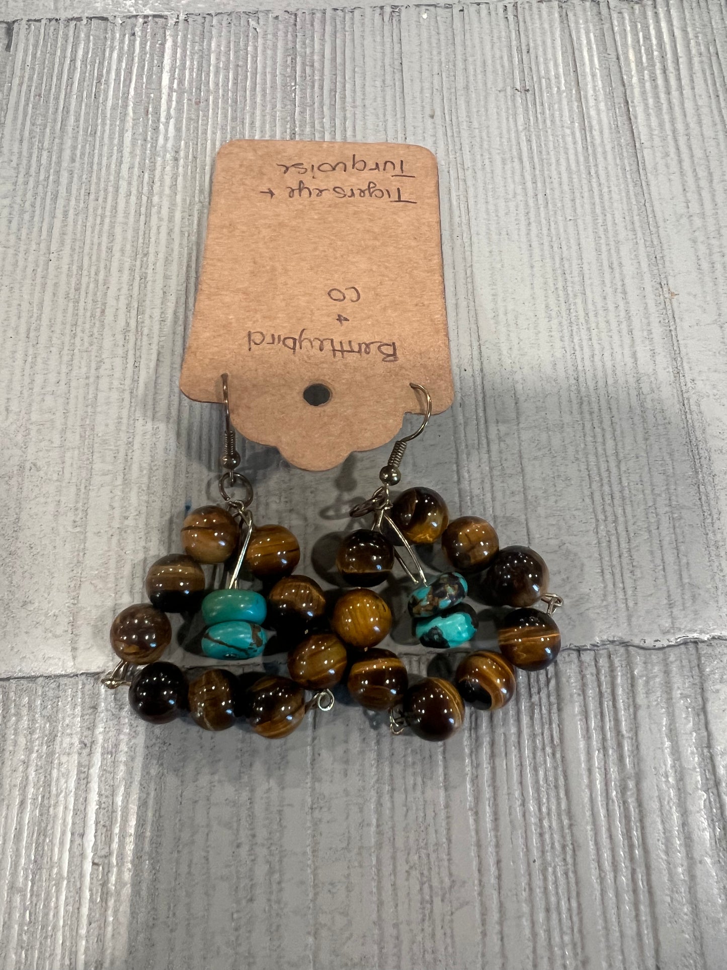 V-07 Tiger Eye/Turquoise Earrings
