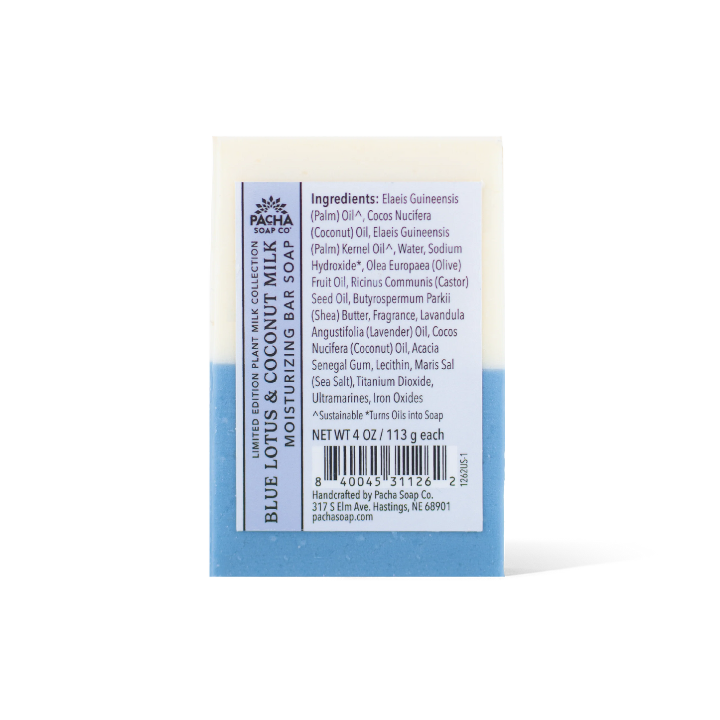 Blue Lotus and Coconut Milk Bar Soap by Pacha