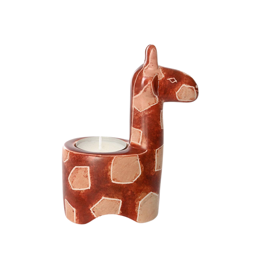 Soapstone Giraffe Tea Light Candle Holder