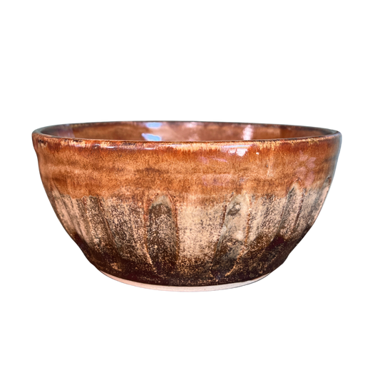 V-01 Medium-Large brown Carved Bowl by Sweet Creek