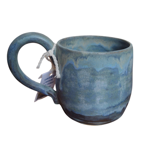 V-01 Mug by Sweet Creek Pottery in Blue Matte Finish