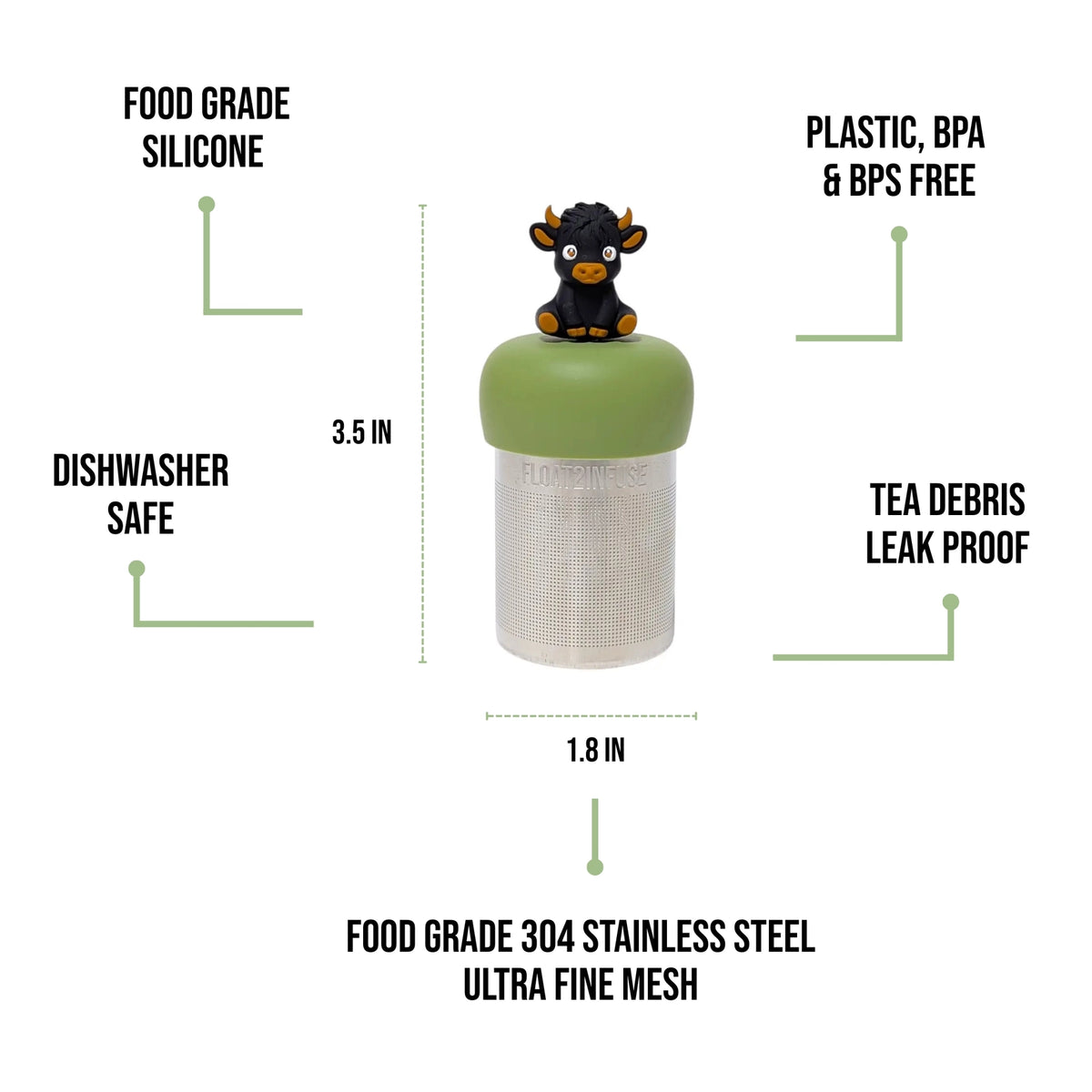 Baby Sheep | Floating Tea Infuser | Green Base | White Sheep