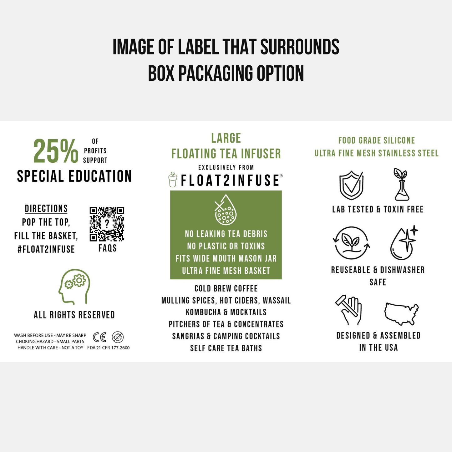 Christmas Mitten | Large Floating Tea Infuser | Green Base