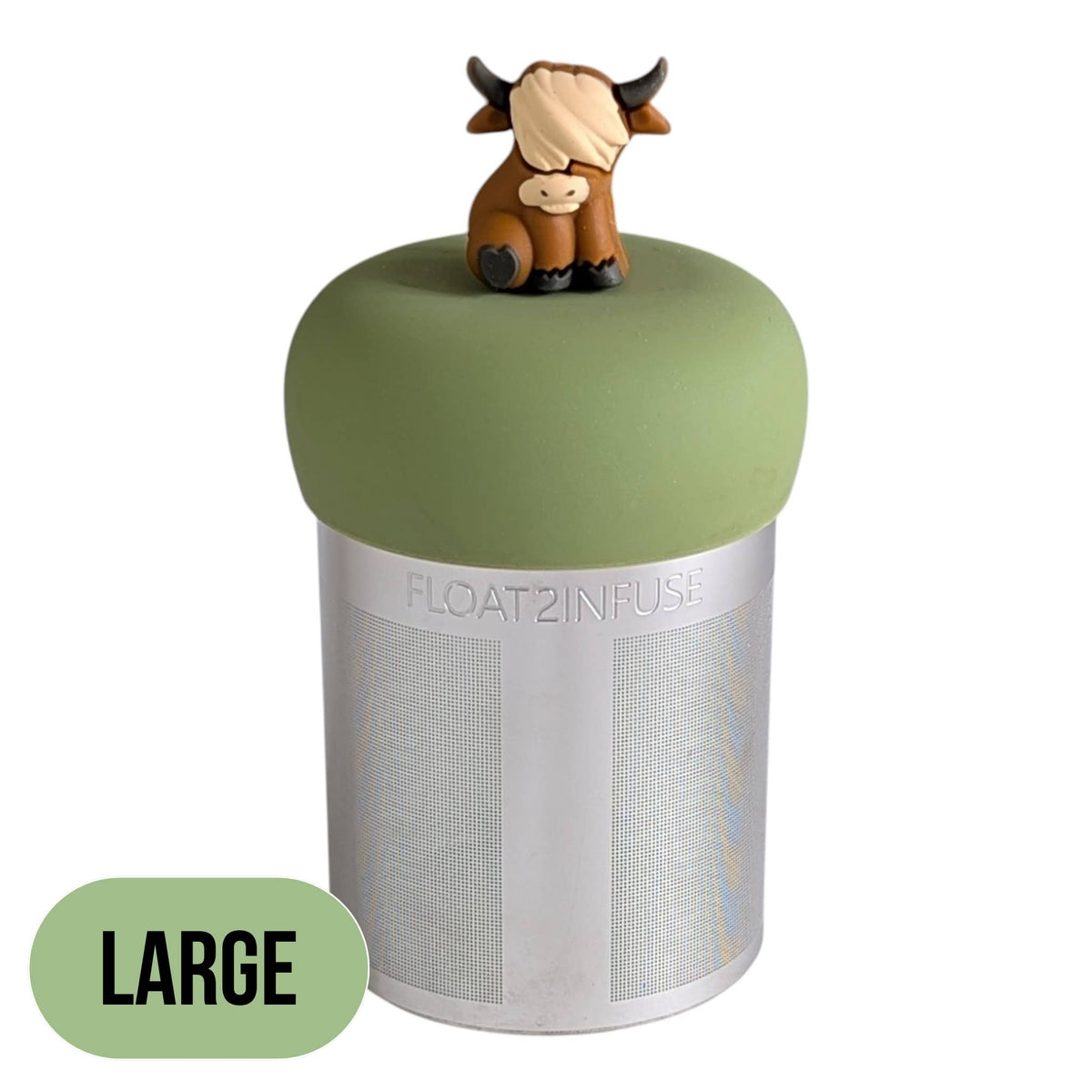 Brown Highland Cow | Pitcher Tea Infuser | Green Base |Brown