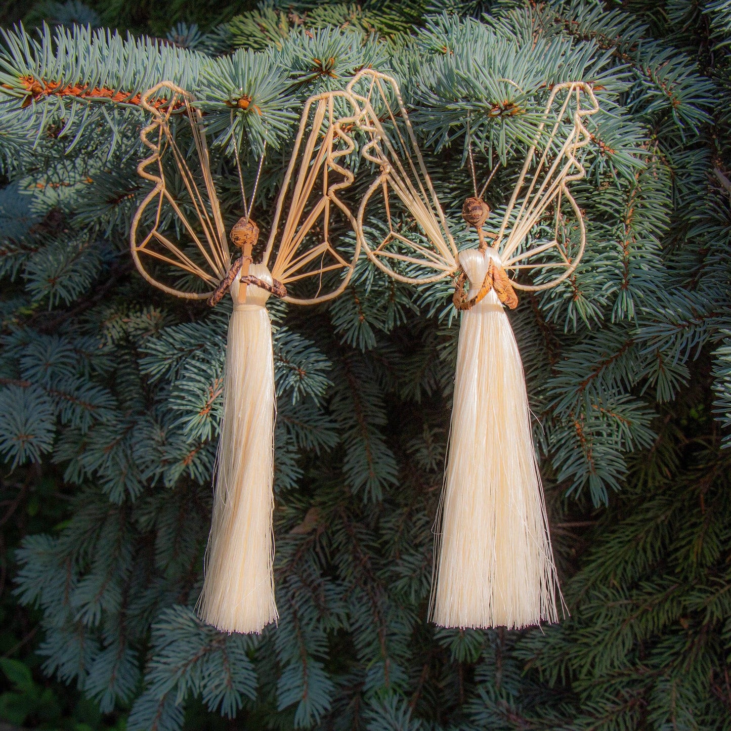 Sisal Angel Ornaments - 9-Inch