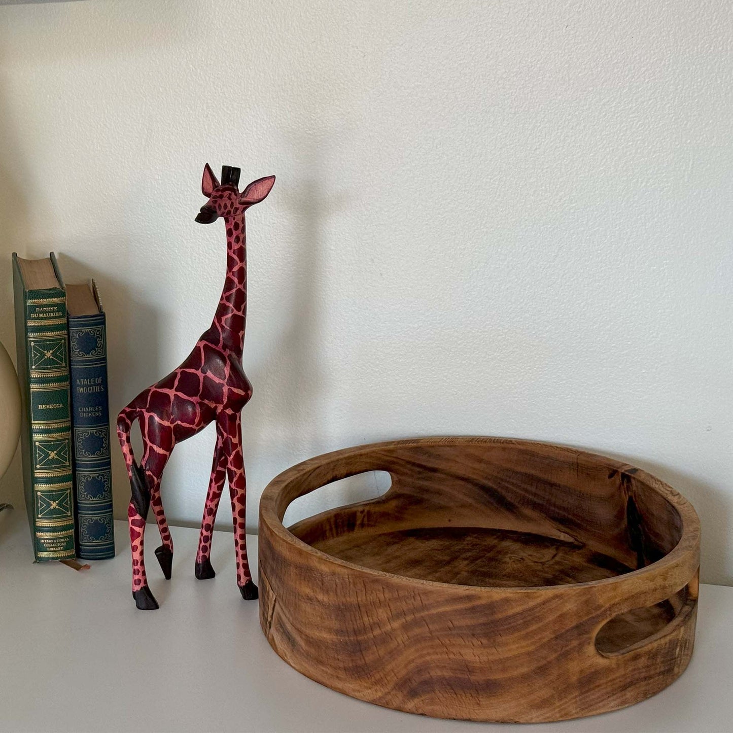 Standing Giraffe Wood Sculpture