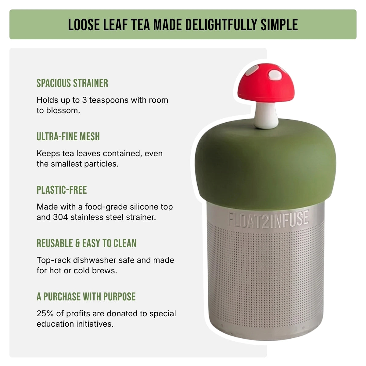 Baby Sheep | Floating Tea Infuser | Green Base | White Sheep