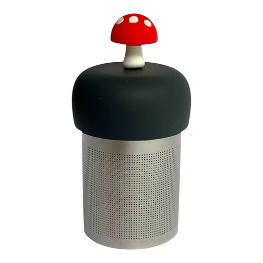 Mushroom | Floating Tea Steeper | Grey Base | Red