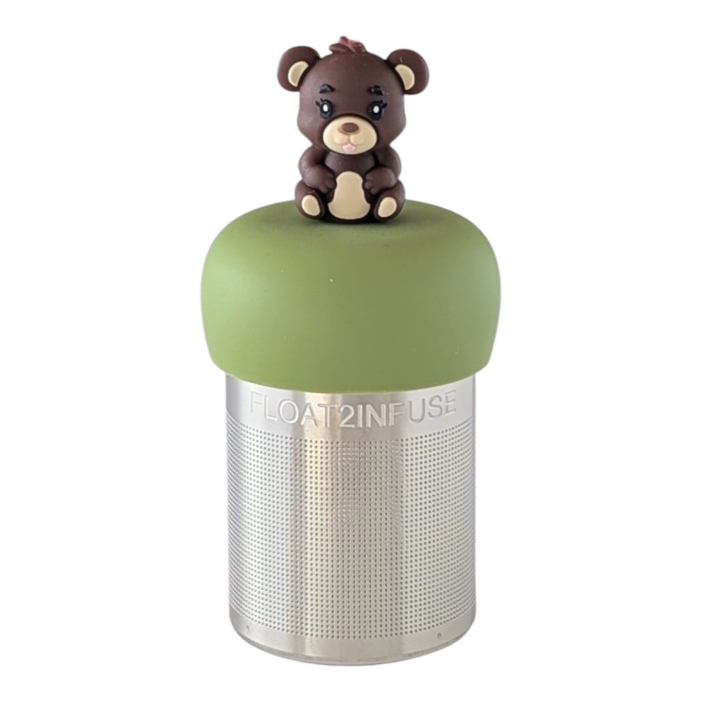 Floating Brown Bear Cub Tea Infuser I Green Base