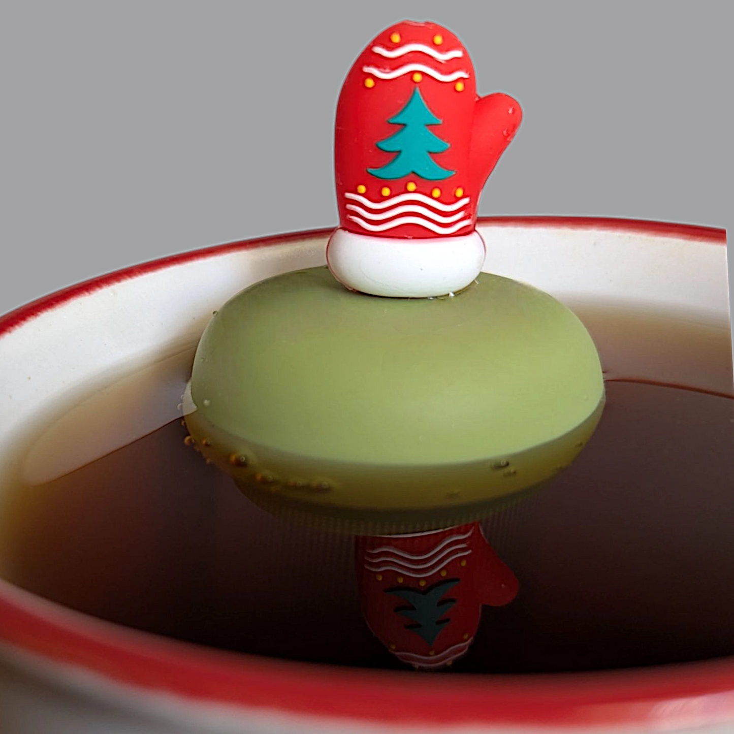 Christmas Mitten | Large Floating Tea Infuser | Green Base