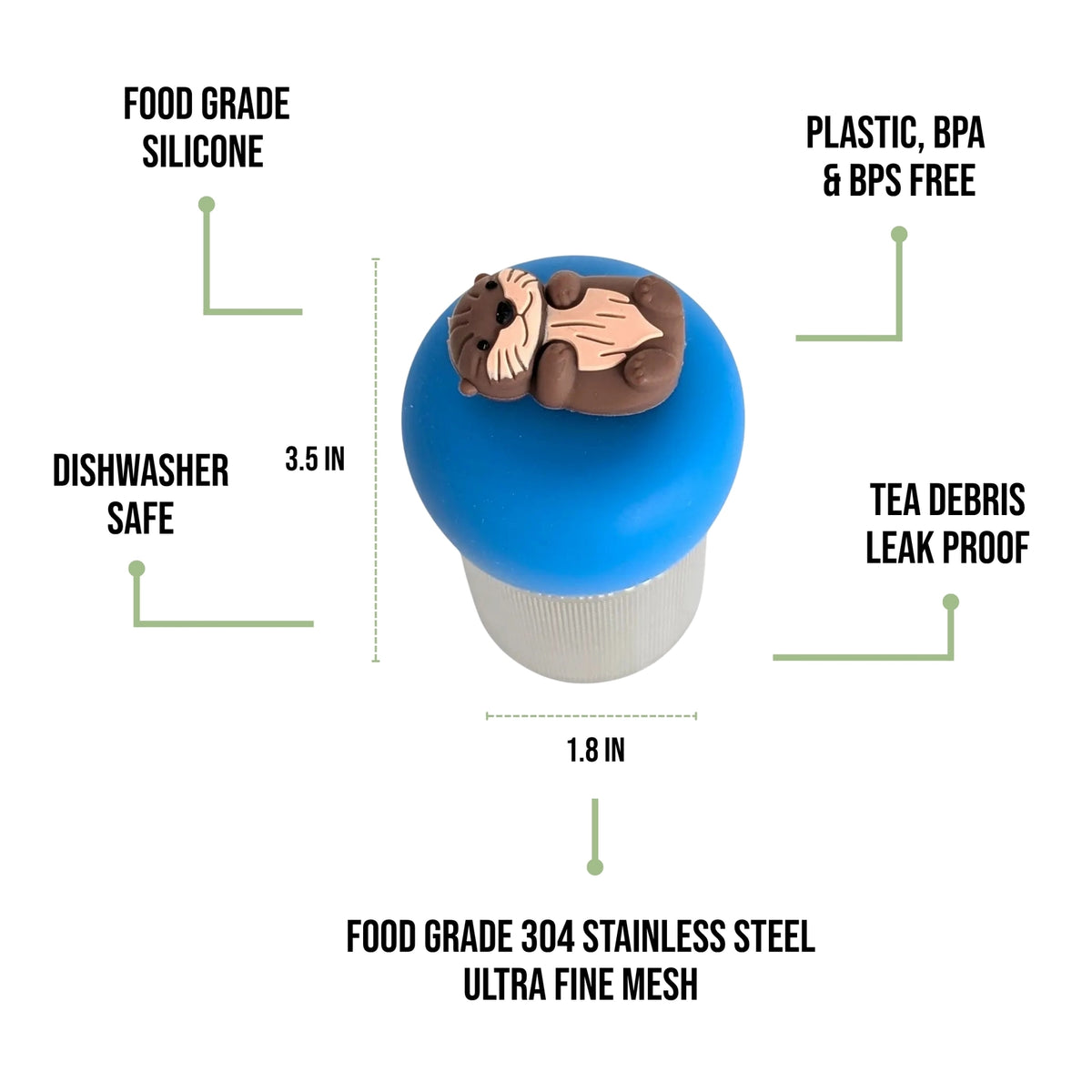 Otter | Floating Tea Infuser | Blue Base | Brown Otter