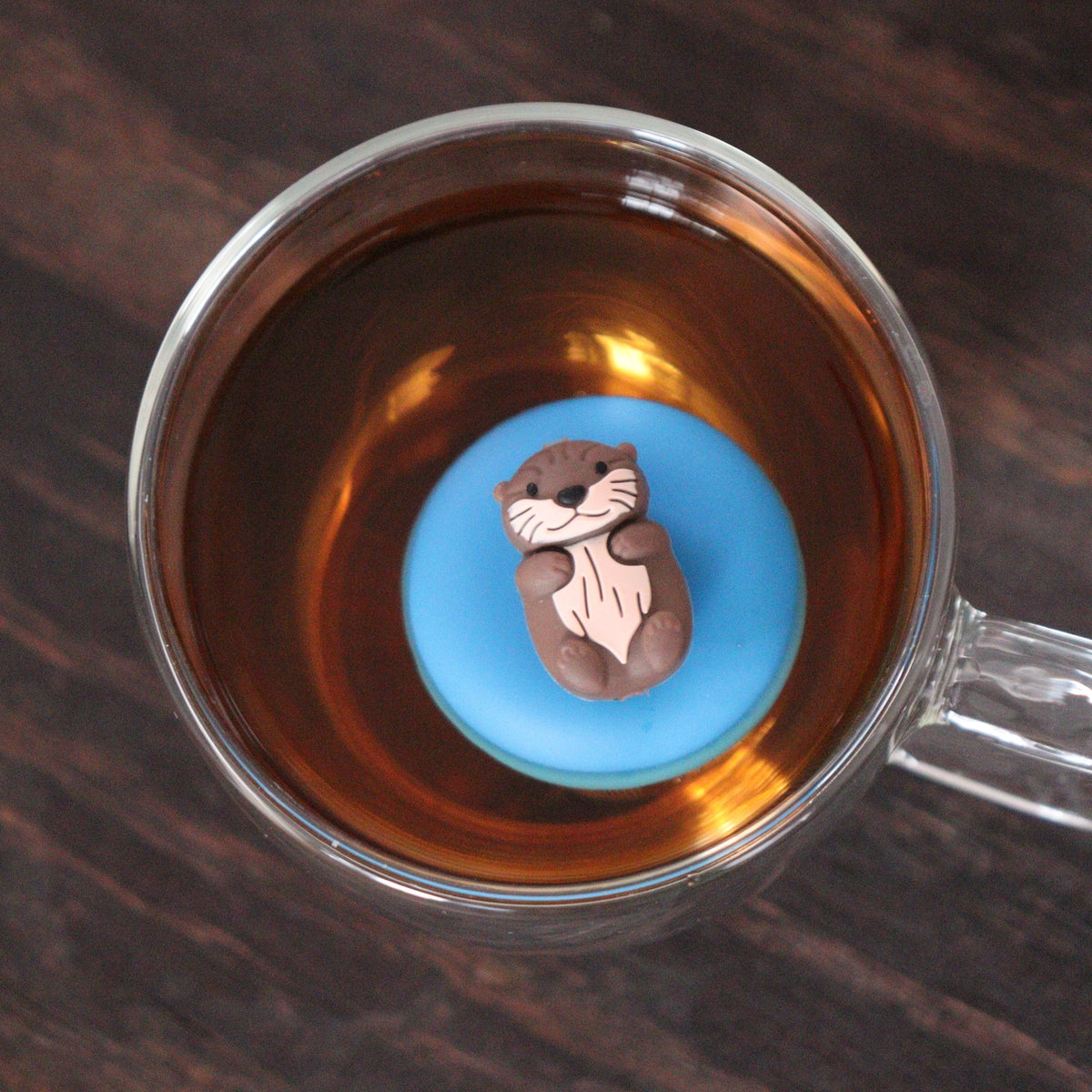 Otter | Floating Tea Infuser | Blue Base | Brown Otter